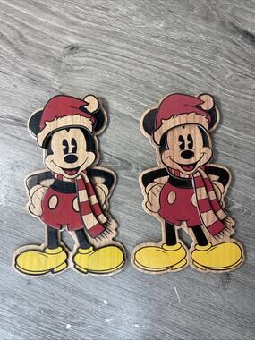 Mickey Mouse Hallmark Signature Disney Collectable Wooden Image Set Of 2